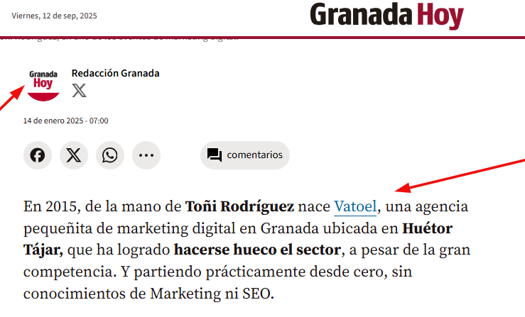 Backlinks en medios locales