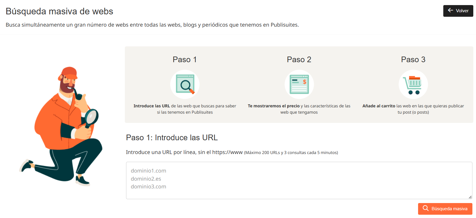 búsqueda masiva de webs