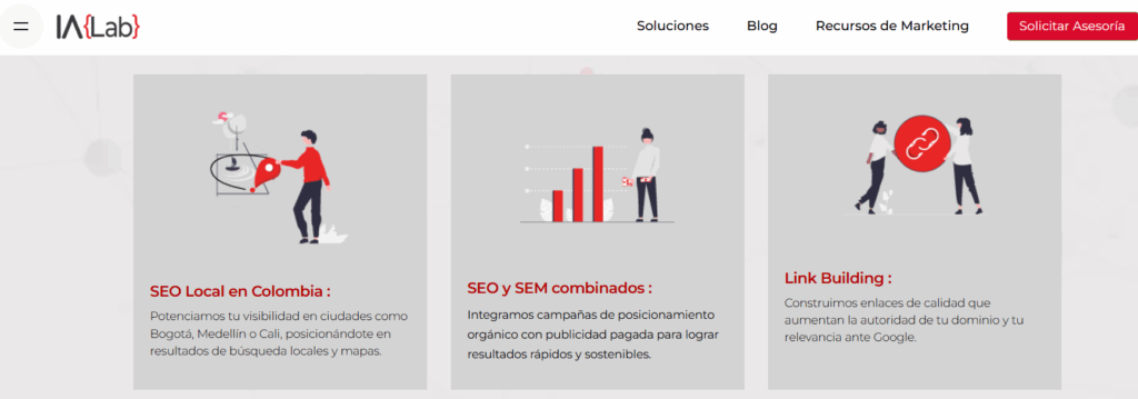 IA lab link building Colombia