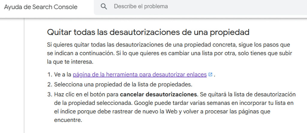 herramienta de desautorizacion de Google
