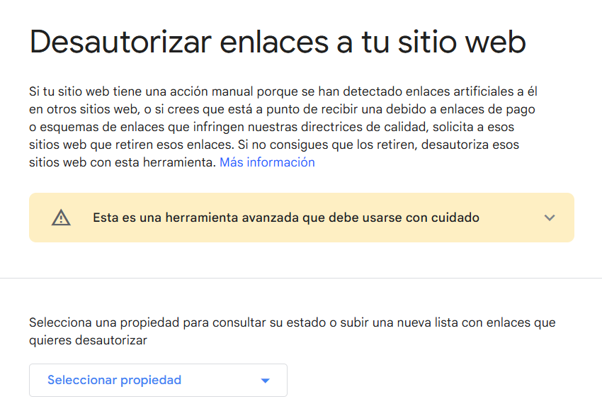 herramienta disavow google