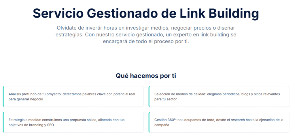 servicio gestionado de Link Building