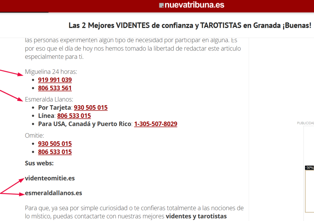 backlinks locales para tarot