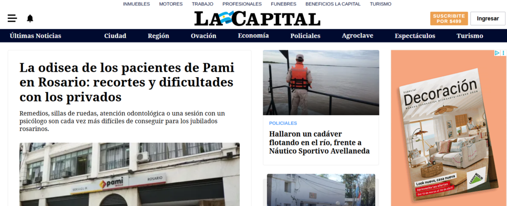 periódico LA CAPITAL Argentina
