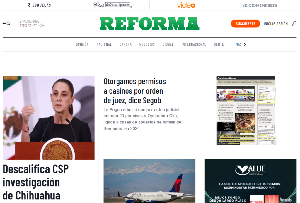 reforma portal de noticias méxico