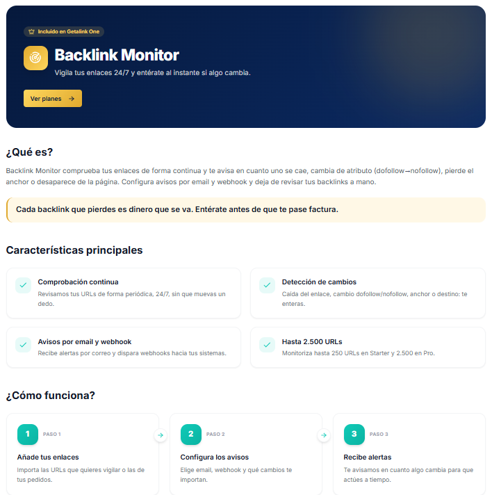 guía de uso de backlink monitor