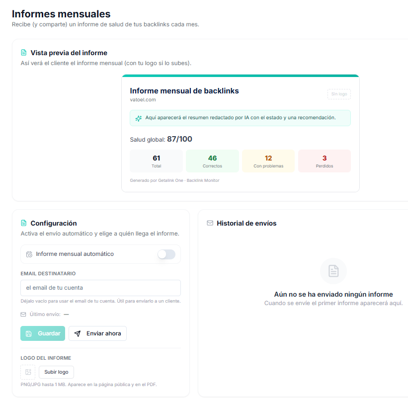 informes de backlink monitor