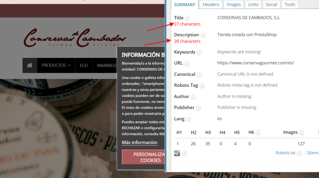 Título SEO y meta descripción